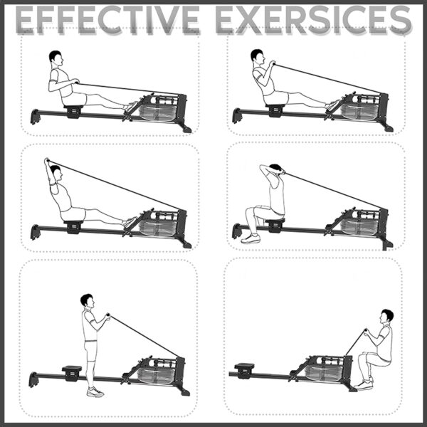 RWC-2000 Water Rowing Machine with Digital Display for Commercial use - Image 5
