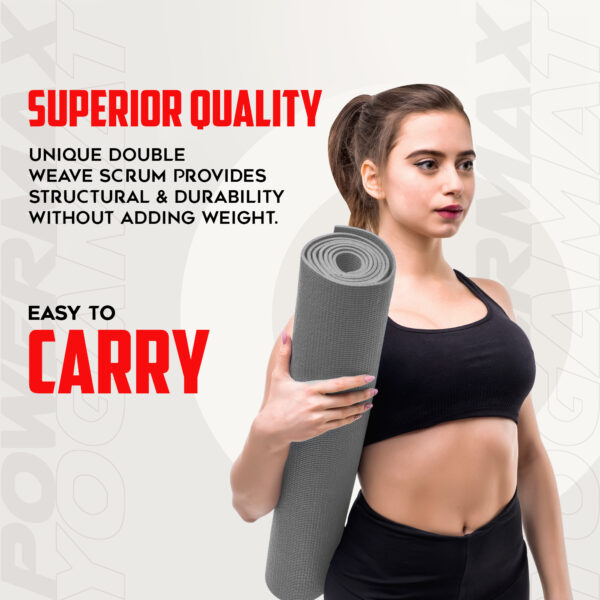 4mm Thick Premium Exercise Grey Color Yoga Mat - Image 8