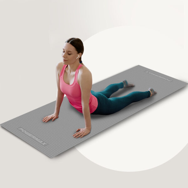 4mm Thick Premium Exercise Grey Color Yoga Mat - Image 3