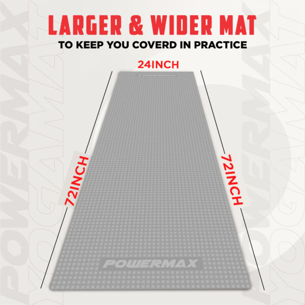4mm Thick Premium Exercise Grey Color Yoga Mat - Image 8