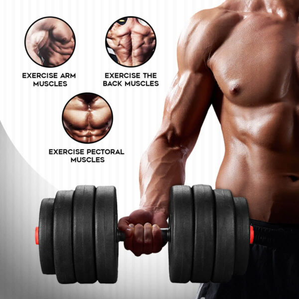 PDS-20P+ Adjustable PVC Cement Dumbbells Set - Image 6