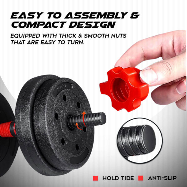 PDS-20P+ Adjustable PVC Cement Dumbbells Set - Image 7