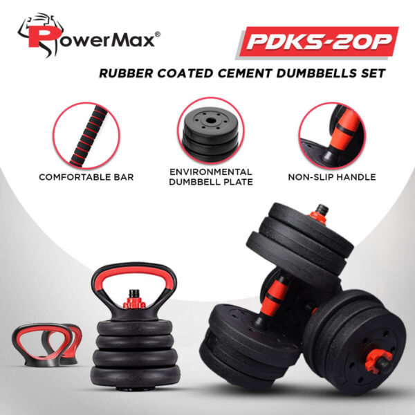 PDKS-20P Adjustable PVC Cement Kettlebell Dumbbells Set - Image 2