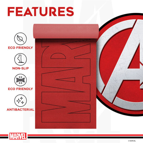 YP6-1.1 Marvel PVC Yoga mat with Bag for Gym Workout - Image 4