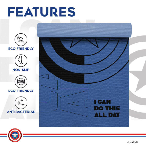 YP6-1.2 Captain America PVC Yoga mat with Bag for Gym Workout - Image 4