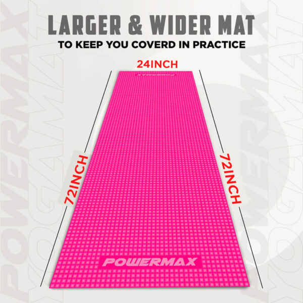 6mm Thick Premium Exercise Pink Color Yoga Mat - Image 8