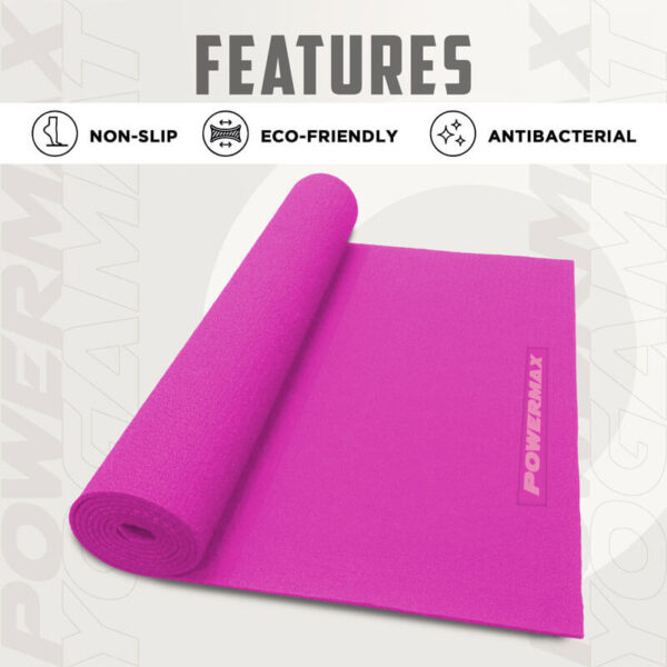 6mm Thick Premium Exercise Pink Color Yoga Mat - Image 4