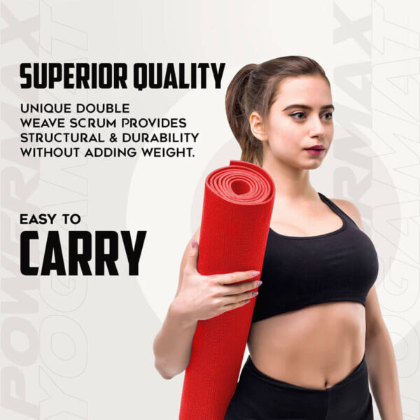 6mm Thick Premium Exercise Red Color Yoga Mat - Image 7