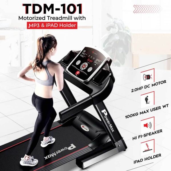 TDM-101® Motorized Treadmill with MP3 & iPad holder - Image 2