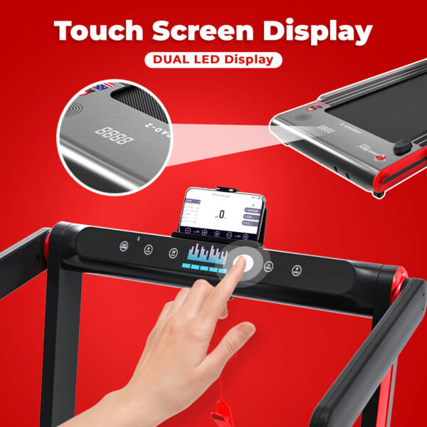JogPad-2® Touch Screen Dual Display Treadmill with Bluetooth Speaker - Image 8