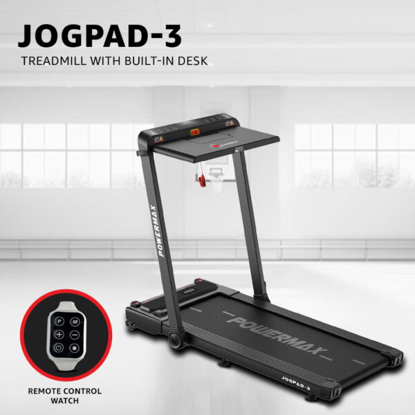 JogPad-3® Dual LED Display Treadmill with Office Desk & Wristband Remoter - Image 2