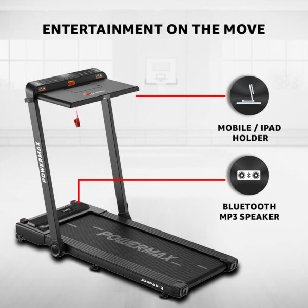 JogPad-3® Dual LED Display Treadmill with Office Desk & Wristband Remoter - Image 9