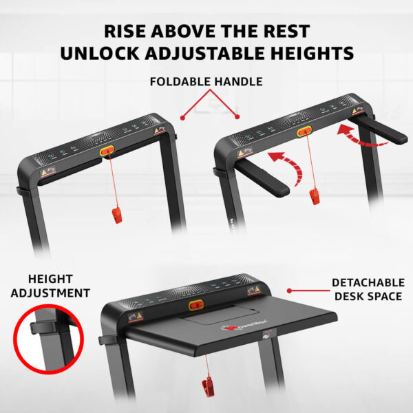 JogPad-3® Dual LED Display Treadmill with Office Desk & Wristband Remoter - Image 10