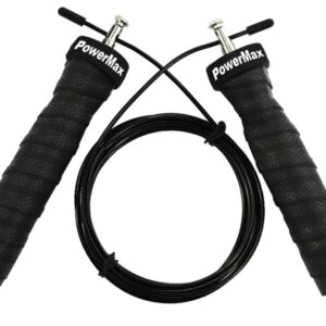 JS-3 (Black) Exercise Speed Jump Rope With Adjustable Cable