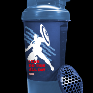 MSB-6S-CA-BL (600ml) Captain America Marvel Edition Protein Shaker Bottle with Single Storage