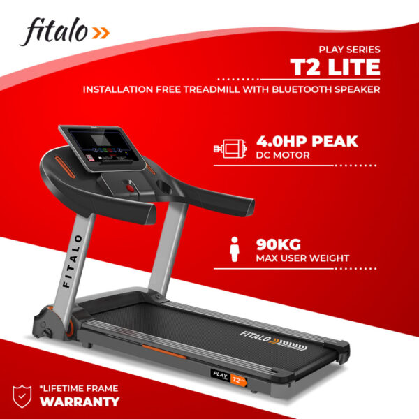 Play T2 Lite Installation Free Treadmill with Bluetooth Speaker - Image 2
