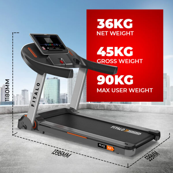 Play T2 Lite Installation Free Treadmill with Bluetooth Speaker - Image 8