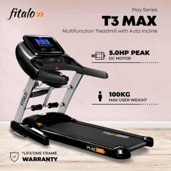 Play T3 Max Multifunction Treadmill with Auto Incline - Image 2