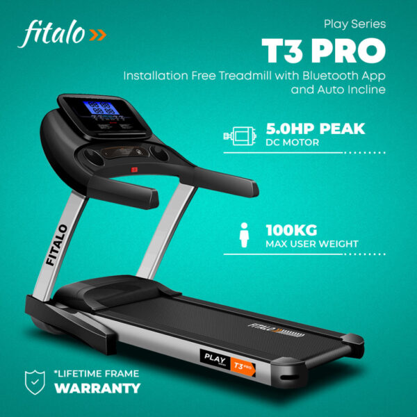 Play T3 Pro Installation Free Treadmill with Bluetooth App and Auto Incline - Image 2