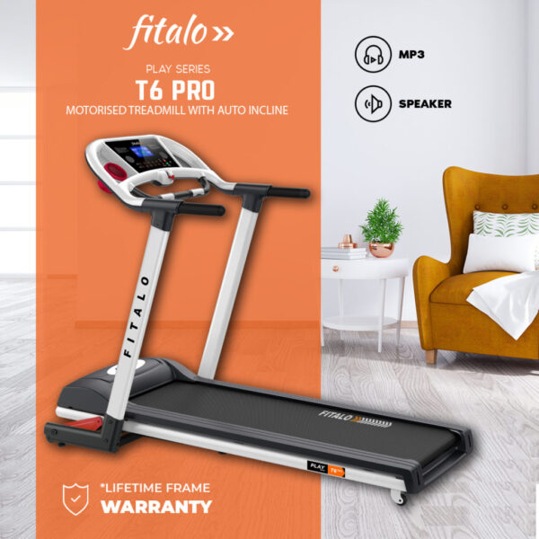 Play T6 Pro Motorised Treadmill with Auto Incline - Image 2