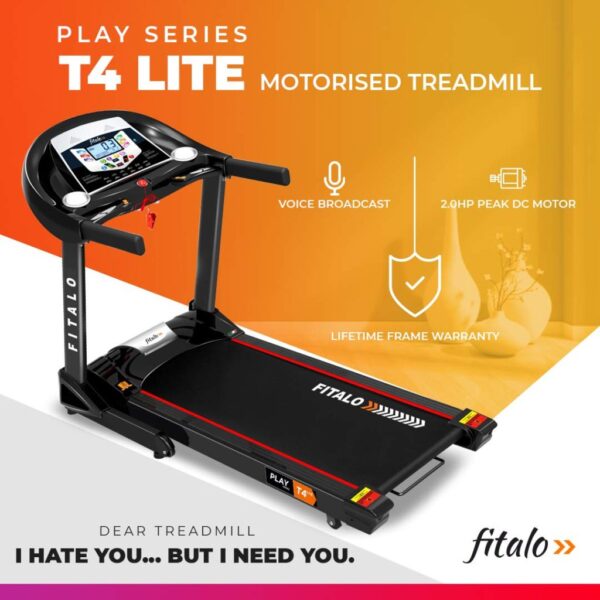 Play T4 Lite Motorised Treadmill with Voice broadcast - Image 2