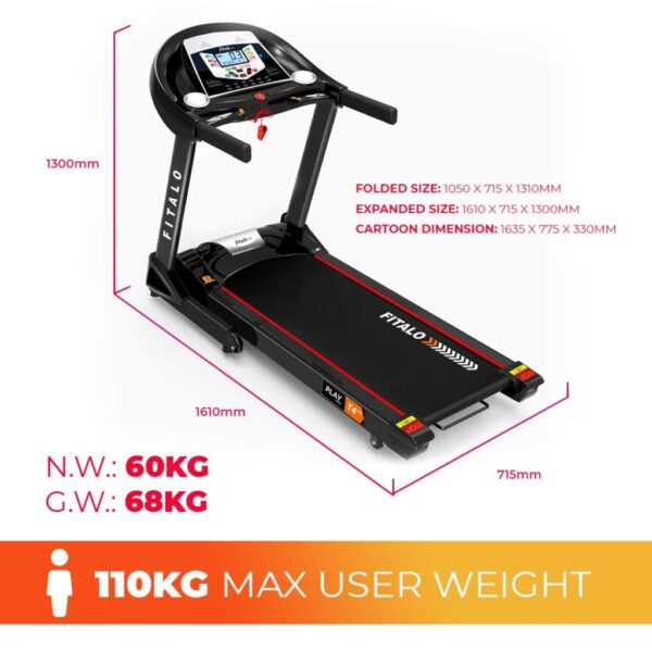 Play T4 Lite Motorised Treadmill with Voice broadcast - Image 7