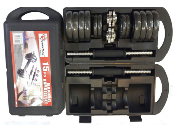 PDS-15 Dumbbells Set Metal Plates + Dumbbell Rods Home Gym - Image 3
